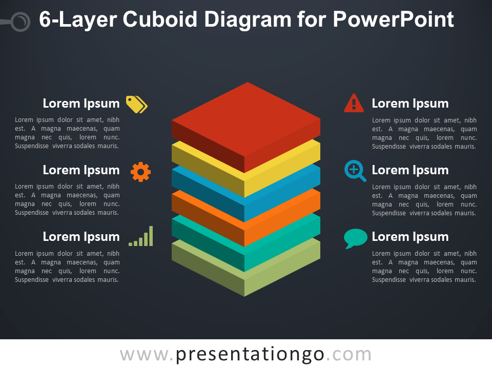 6-Layer PowerPoint的长方体图