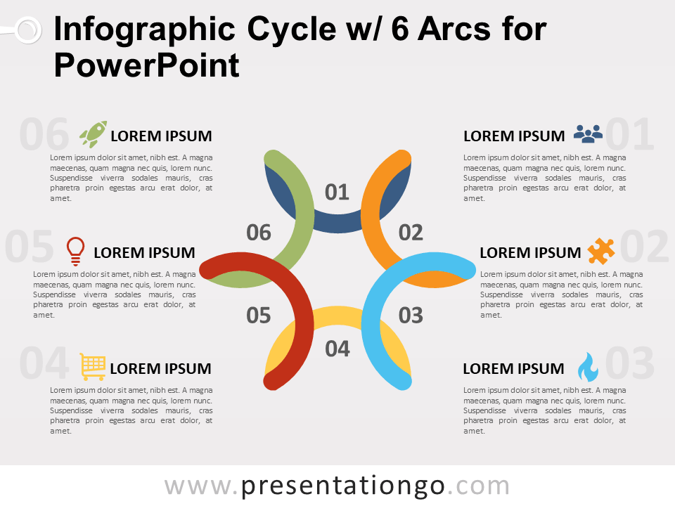 信息图表周期6弧PowerPoint