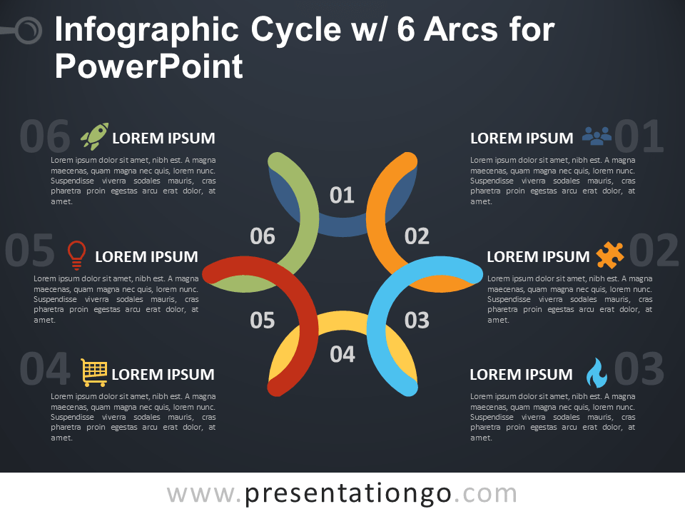 信息图表周期6弧PowerPoint