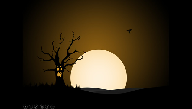 枯枝寒鸦起飞创意动画万圣节PPT模板