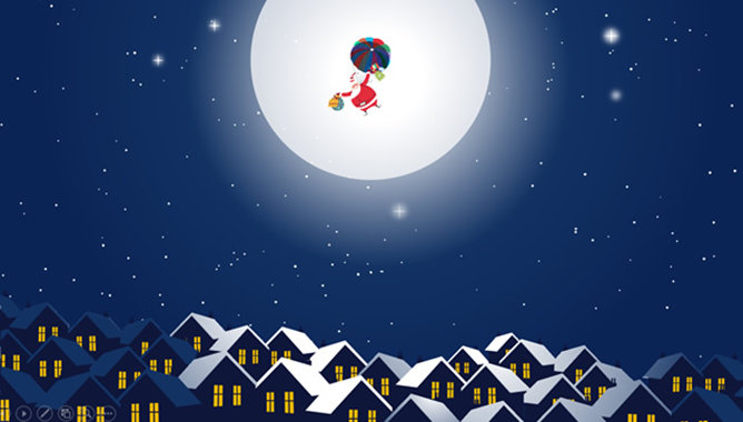 圣诞主题PPT动画贺卡（含背景音乐）