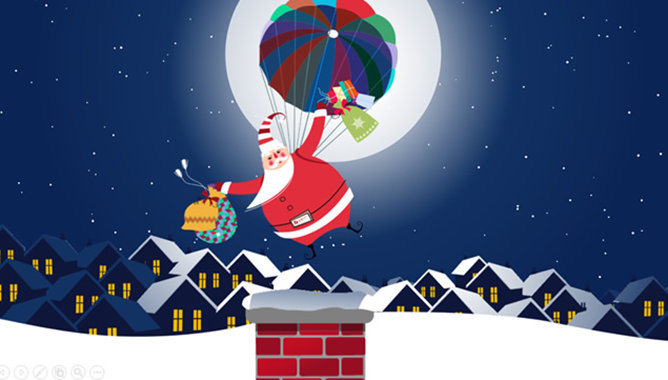 圣诞主题PPT动画贺卡（含背景音乐）