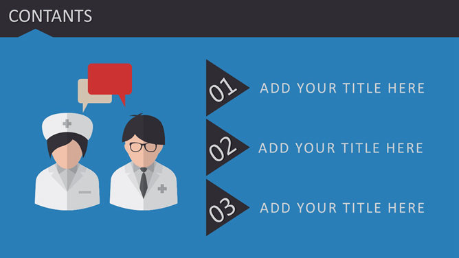 动态扁平化医疗医学PPT模板