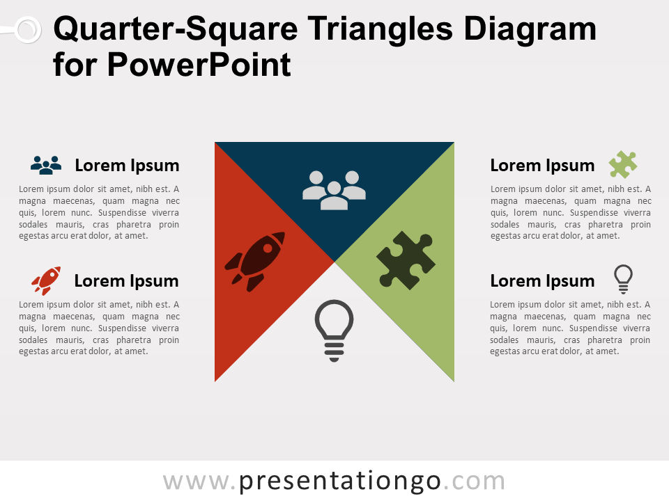 Quarter-Square PowerPoint的三角形图
