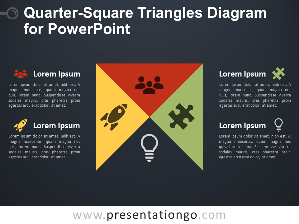 Quarter-Square PowerPoint的三角形图