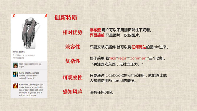 pinterest成功的启示PPT
