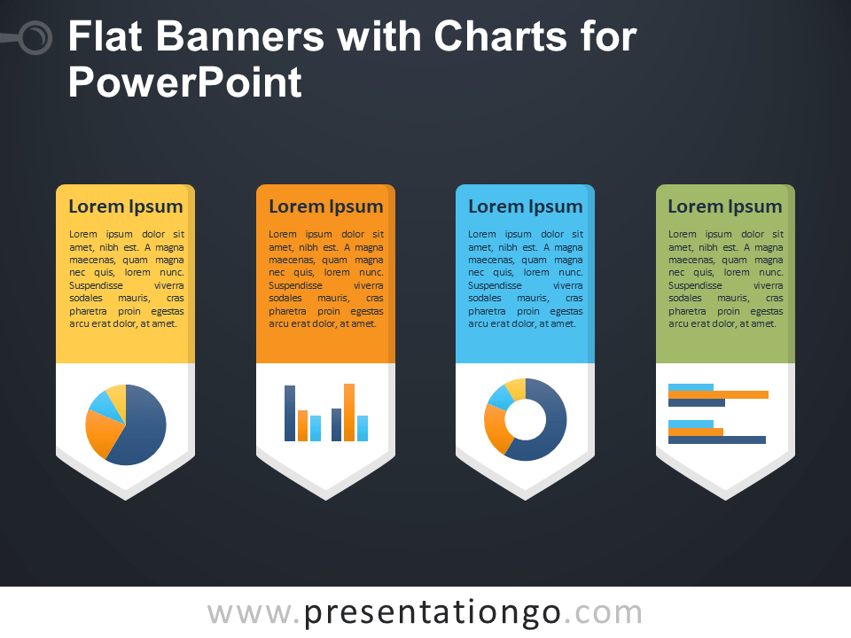 平的横幅PowerPoint的图表