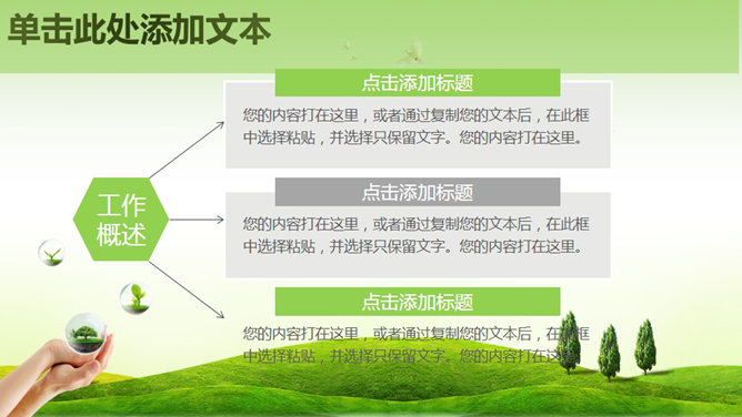 精品绿色环保主题PPT模板