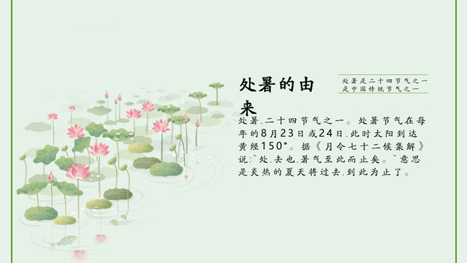 荷花西瓜处暑节气PPT模板