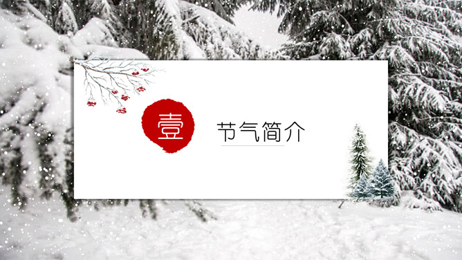 落雪松树大雪节气PPT模板