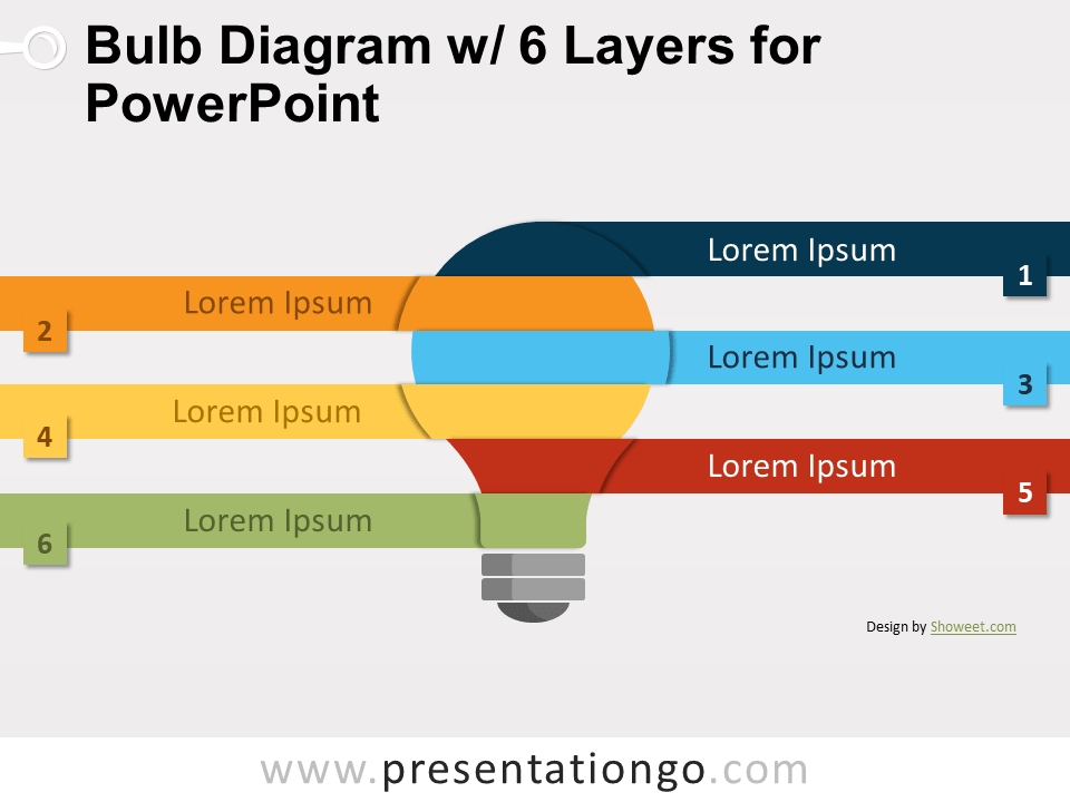 PowerPoint六层灯泡图