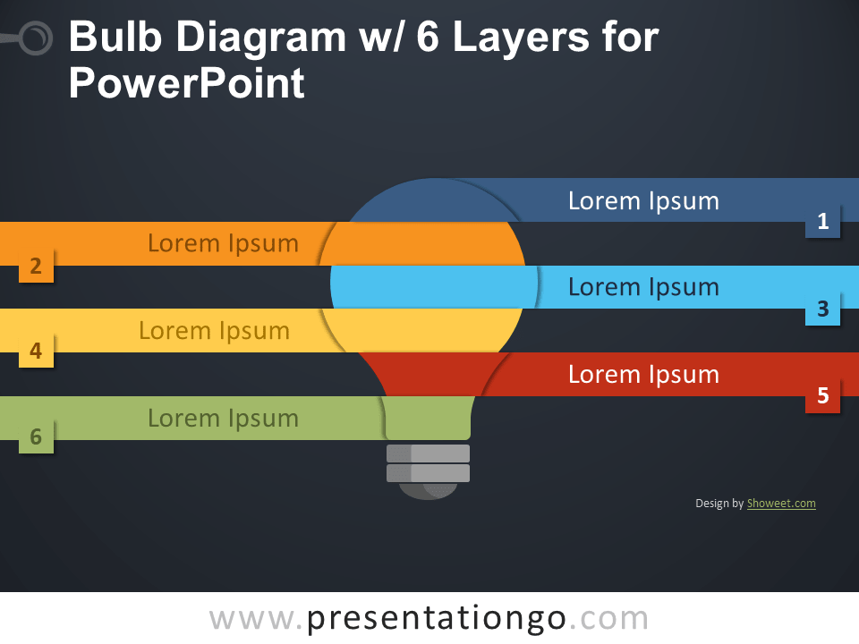 PowerPoint六层灯泡图