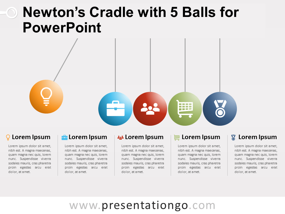 牛顿# 8217;s摇篮PowerPoint的5球