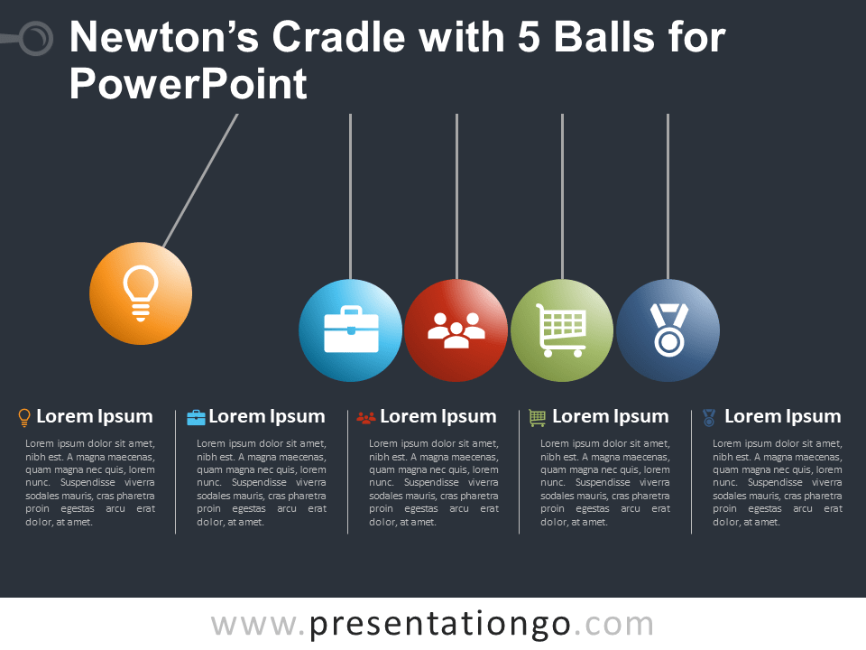 牛顿# 8217;s摇篮PowerPoint的5球