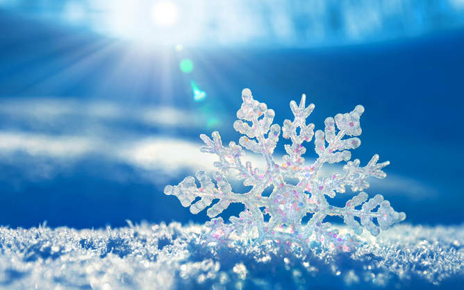 雪花特写PPT背景图片