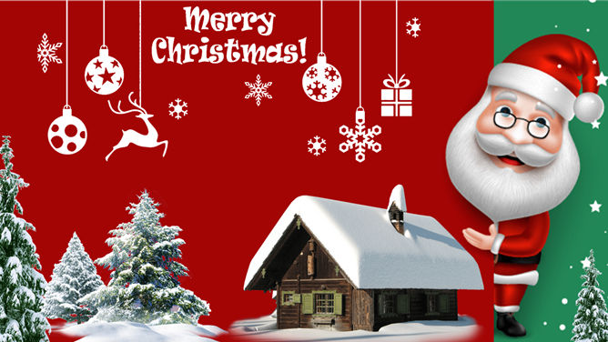 可爱圣诞老人主题圣诞节PPT模板