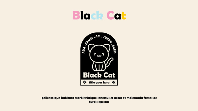 萌萌小黑猫卡通