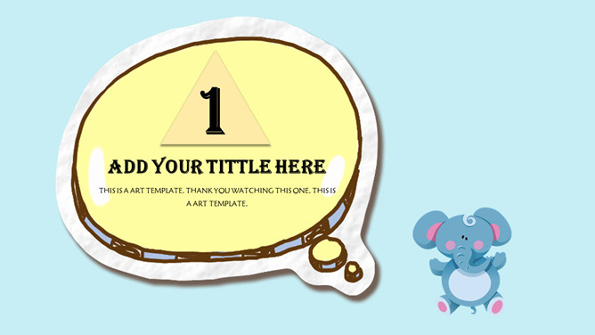 可爱卡通剪纸风PPT模板