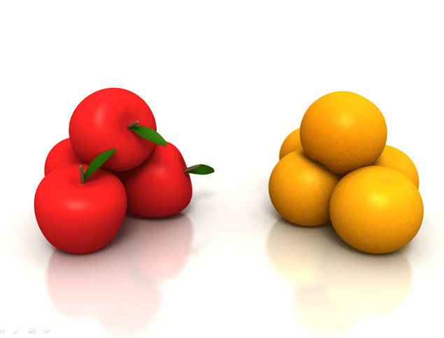 苹果与橙子主题水果PPT模板