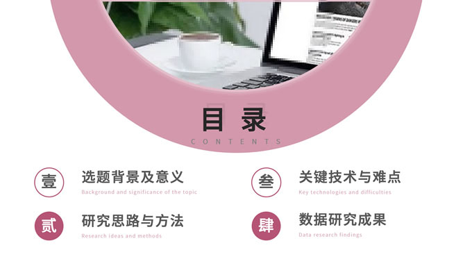 粉红色商务风论文答辩PPT模板