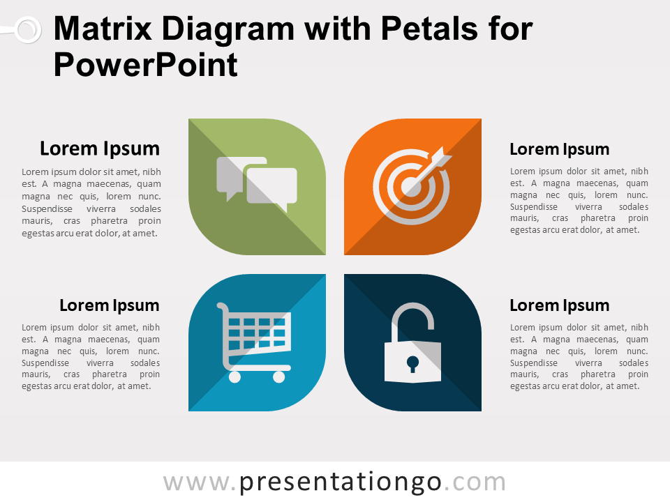 矩阵图PowerPoint的花瓣