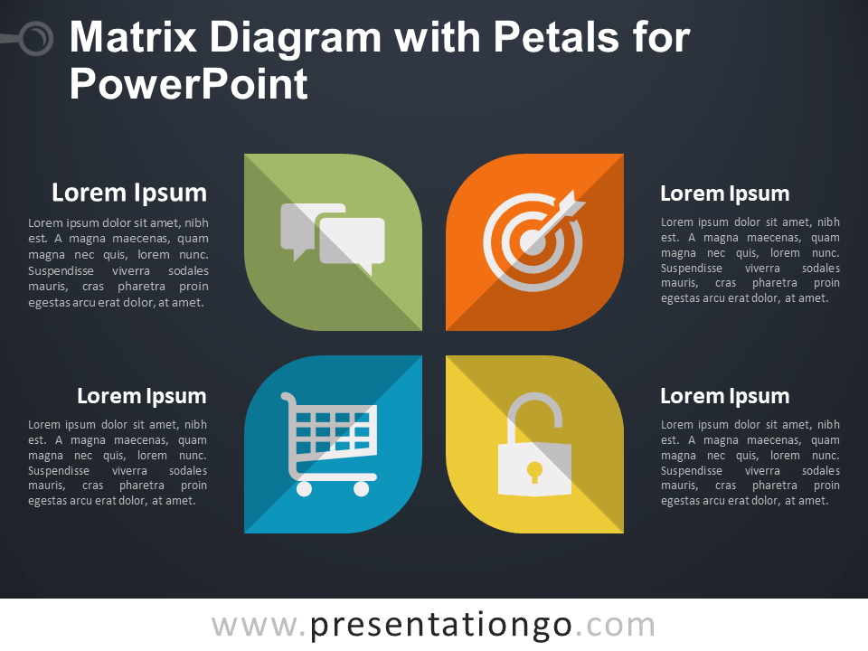 矩阵图PowerPoint的花瓣