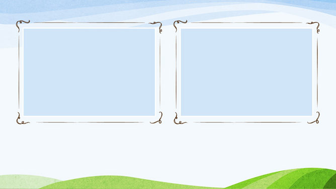 卡通矢量自然风光PPT模板