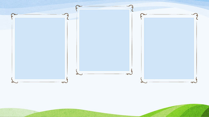 卡通矢量自然风光PPT模板