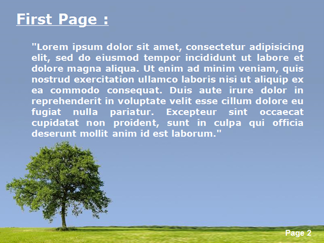 草地上的一颗大树PPT模板