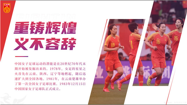 动感几何风中国女足PPT模板