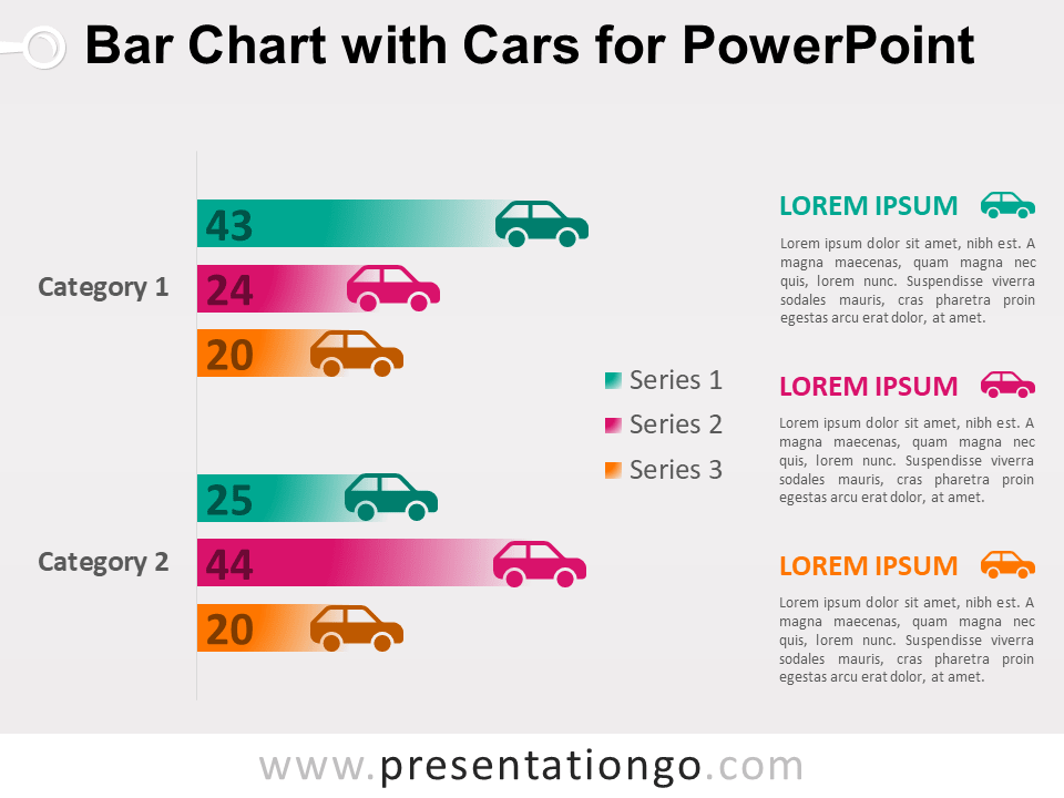 条形图和汽车为PowerPoint