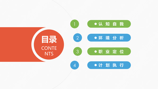 扁平化风格职业生涯规划PPT模板