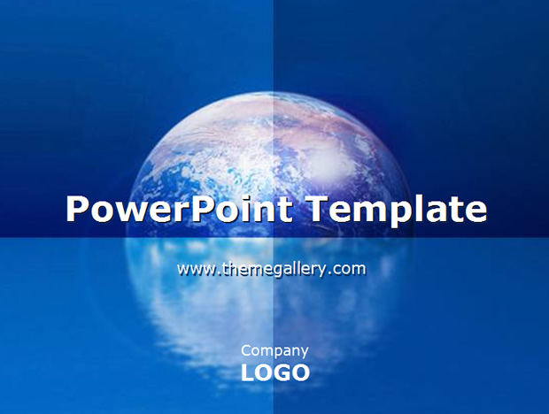 蓝色地球主题PPT模板