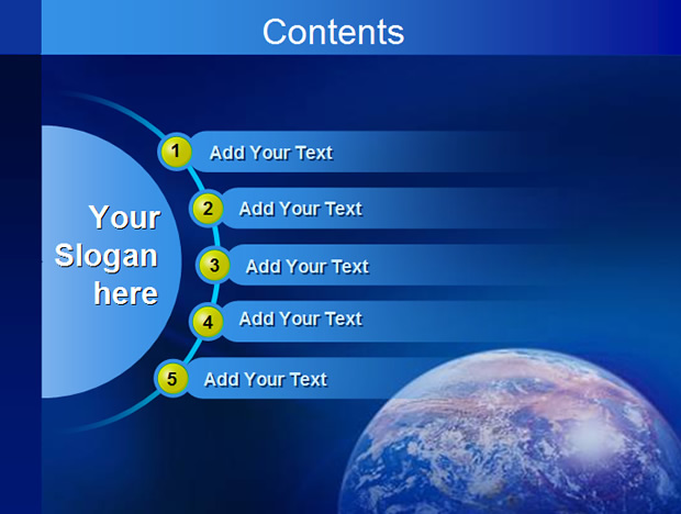 蓝色地球主题PPT模板