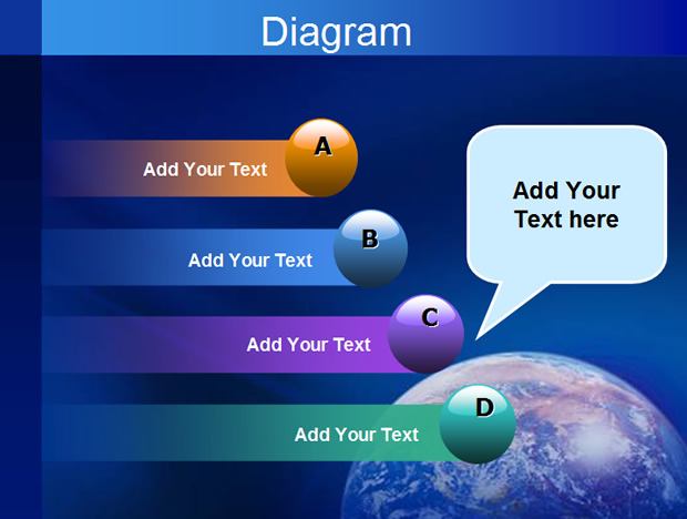蓝色地球主题PPT模板