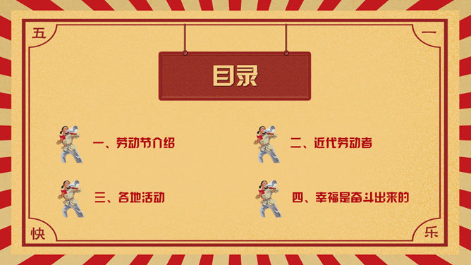 五一国际劳动节介绍PPT模板