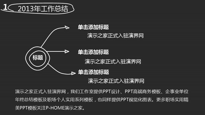 黑白配色工作总结PPT模板