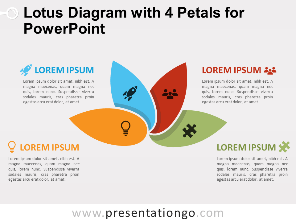 荷花图4花瓣PowerPoint