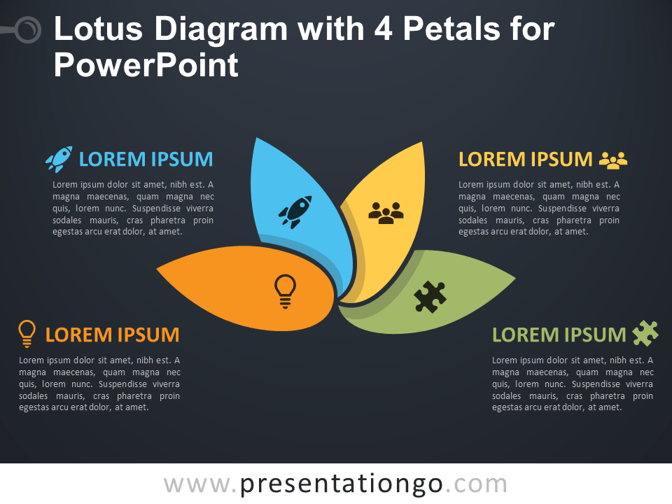 荷花图4花瓣PowerPoint