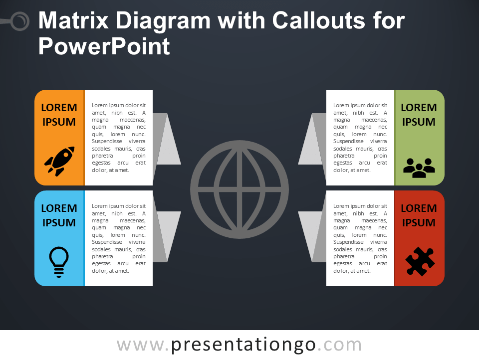 矩阵图对PowerPoint插图的编号