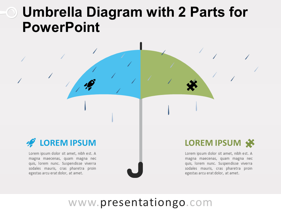 伞图PowerPoint的两部分