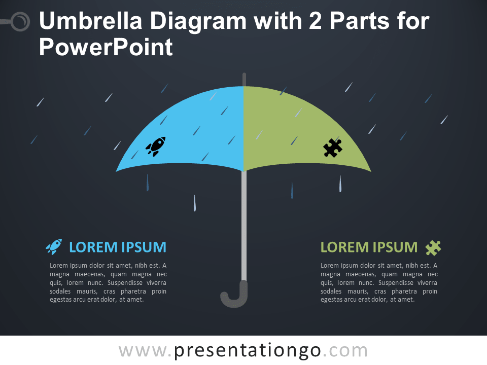 伞图PowerPoint的两部分