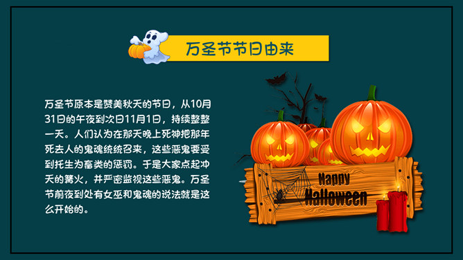 万圣节介绍PPT模板下载