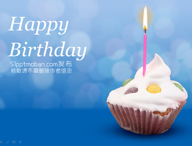 happy birthday 生日蛋糕PPT模板