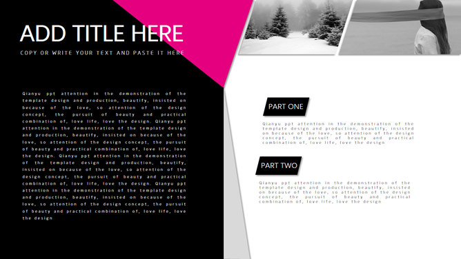 几何色块杂志风PPT模板