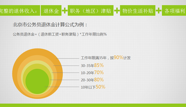 养老金情况说明清新简洁PPT模板