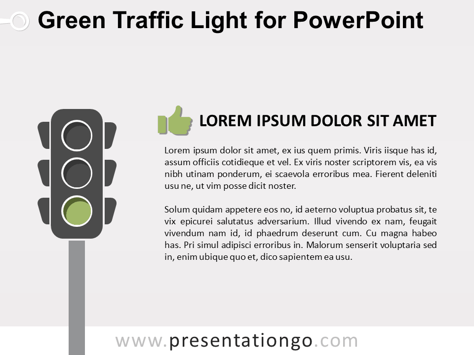 绿色信号交通灯PowerPoint