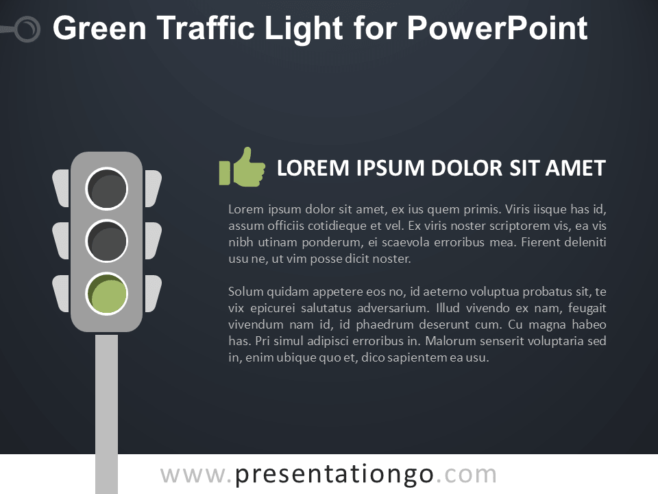 绿色信号交通灯PowerPoint