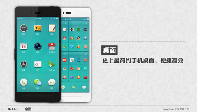 Smartisan OS v1.4 版详细介绍PPT模板