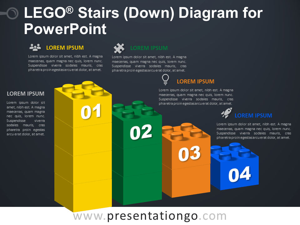 乐高PowerPoint的楼梯下来图